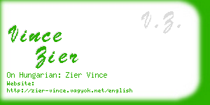 vince zier business card